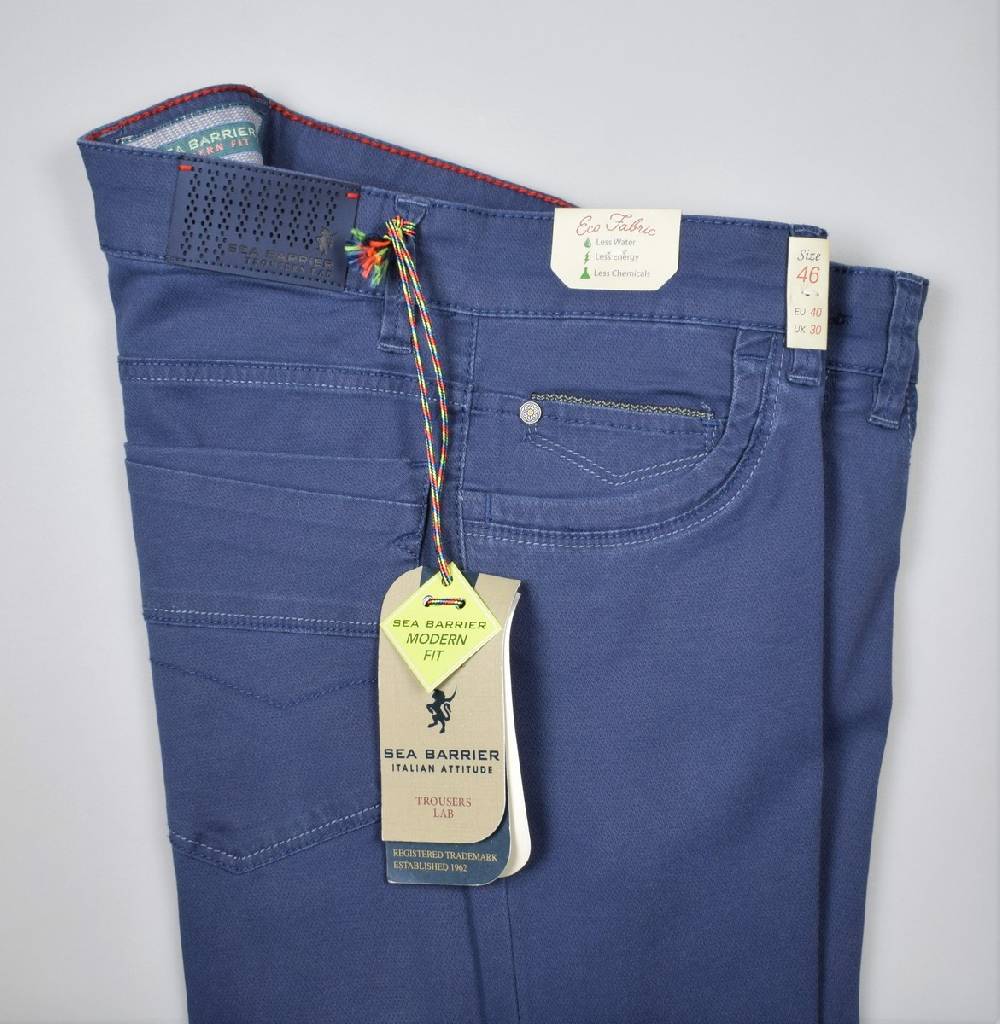 Sea Barrier Jeans cinque tasche blu in cotone stretch modern fit
