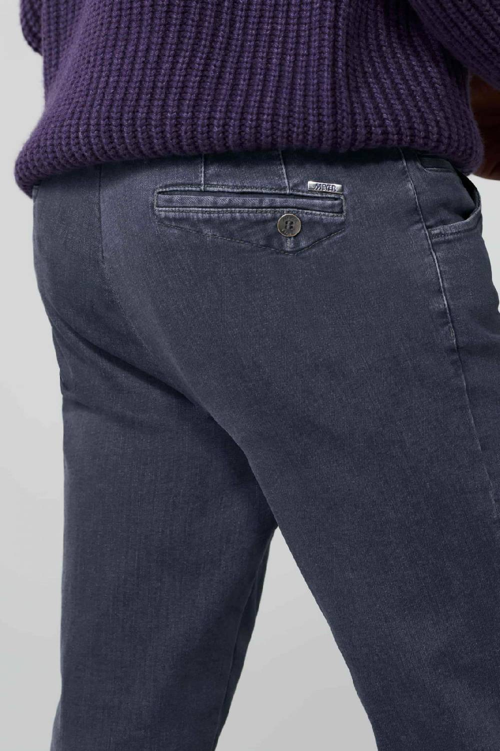 Meyer Jeans Meyer Grigio Medio Modern Fit Cotone Denim Biologico