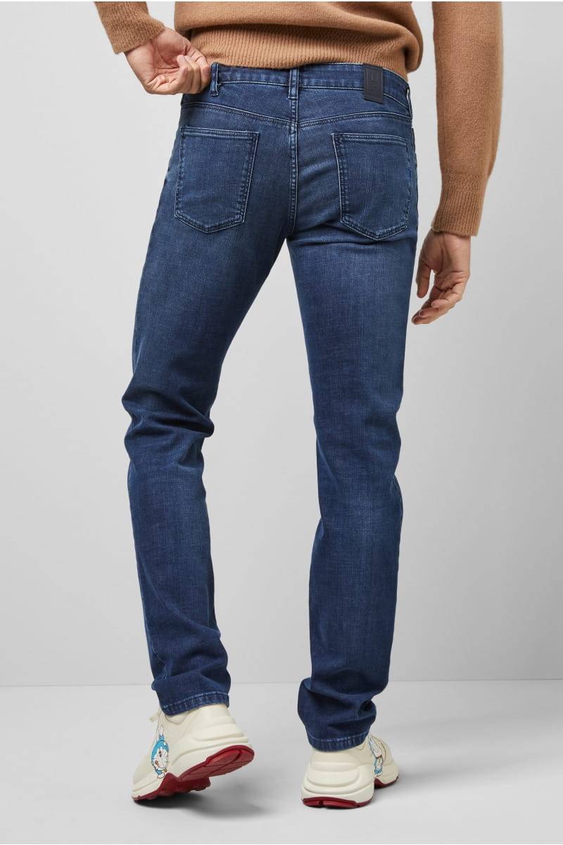 Meyer Jeans Slim Fit Blu Scuro Stone Washed M5 By Meyer