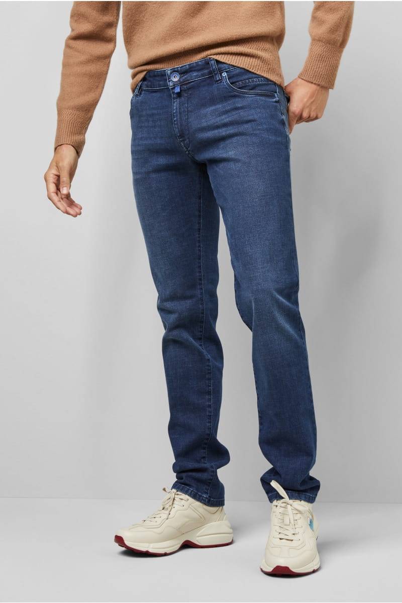 Meyer Jeans slim fit blu scuro stone washed m5 by meyer