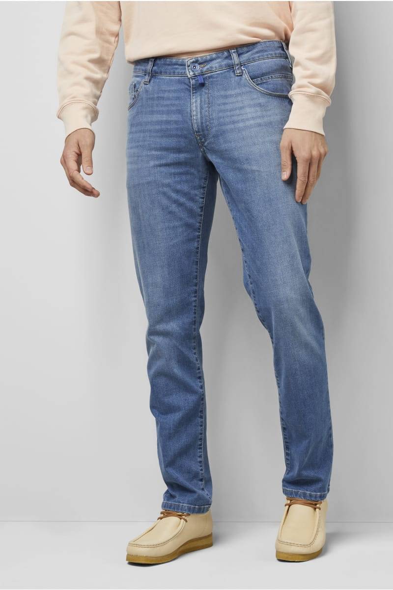 Meyer Jeans slim fit denim chiaro stone washed m5 by meyer