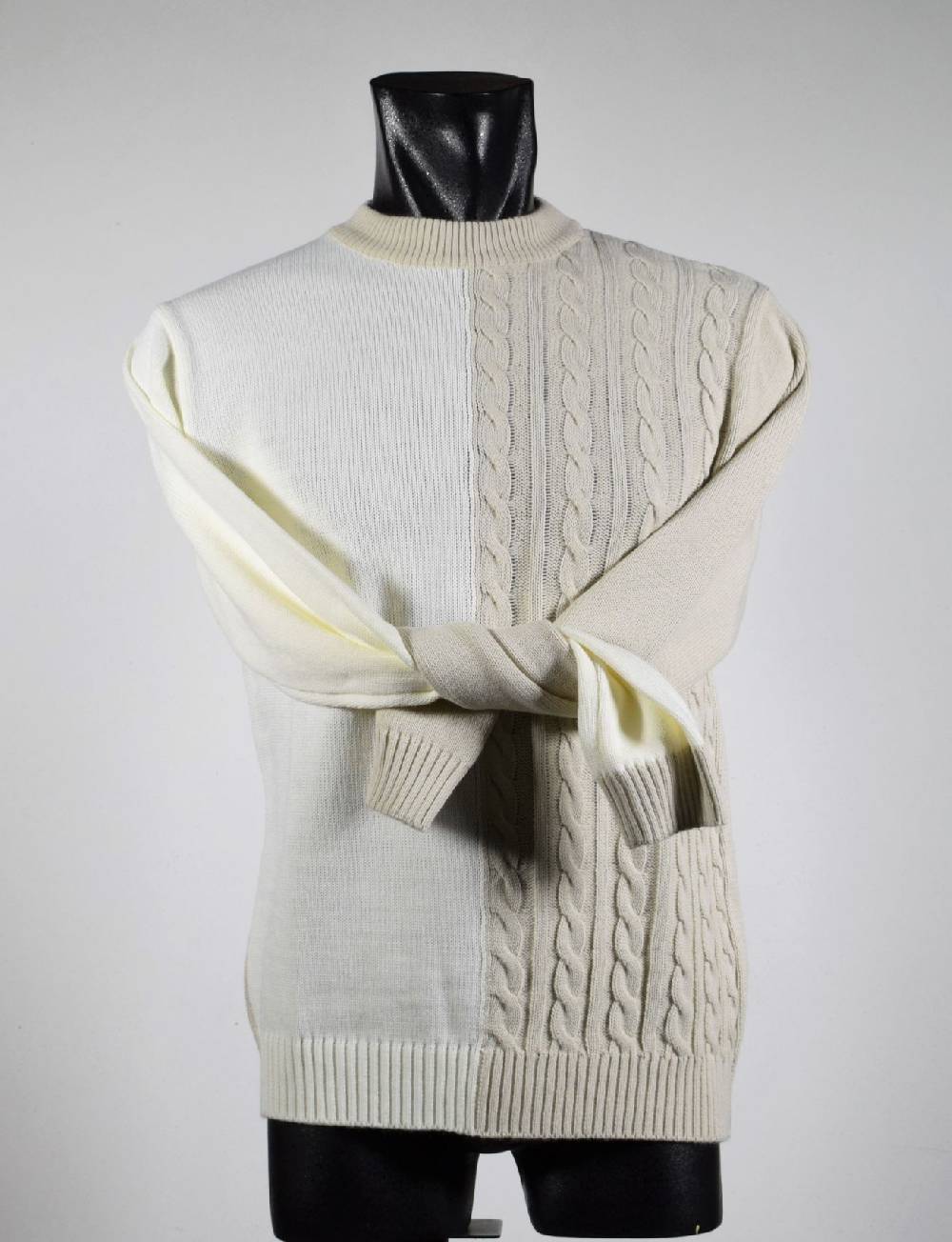 Manuel Garcia Lupetto Beige E Panna Slim Fit Manuel Garcia