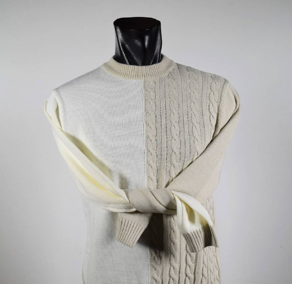 Manuel Garcia Lupetto Beige E Panna Slim Fit Manuel Garcia