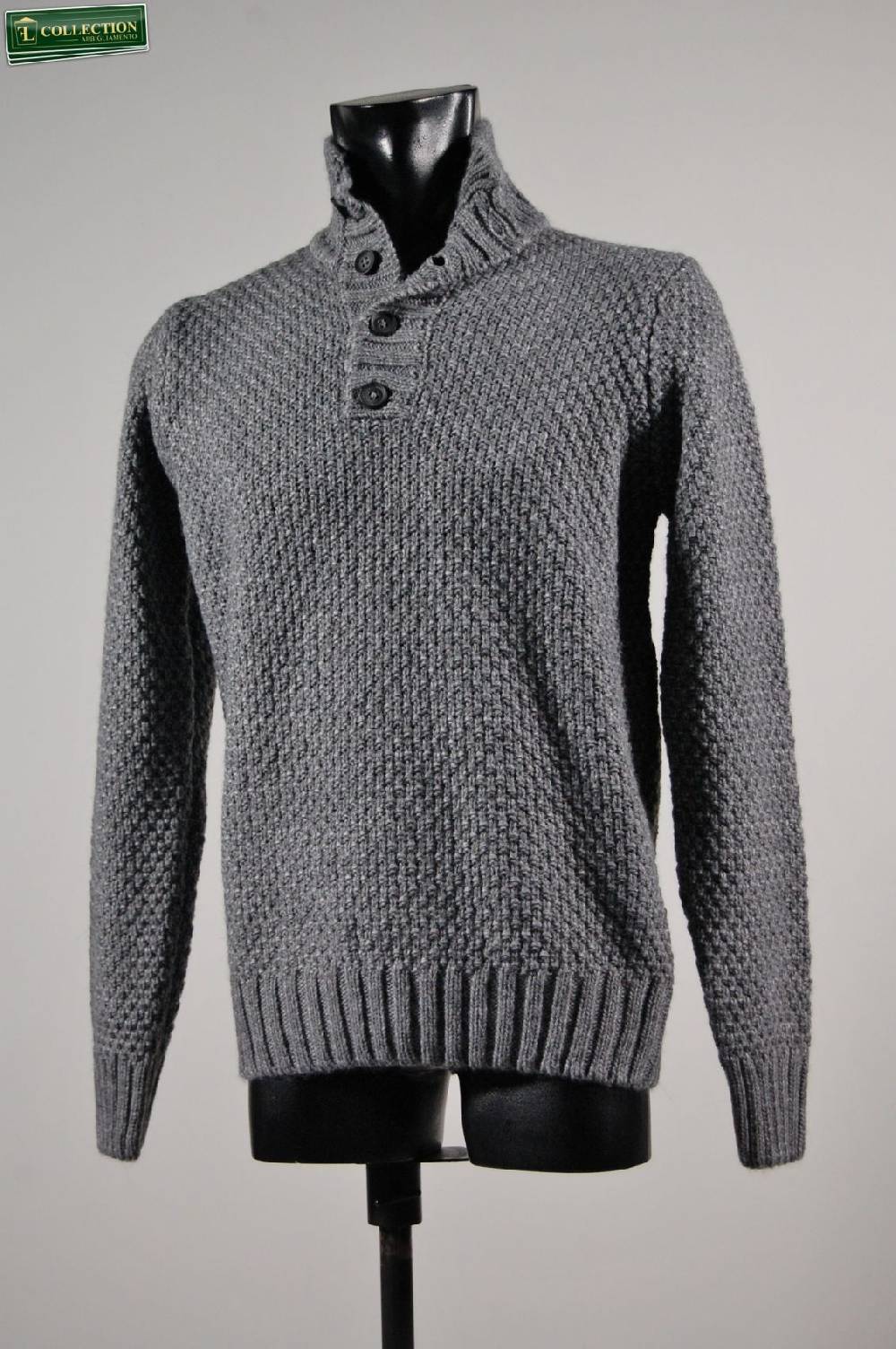 Join by MG Lupetto con bottoni in due colori blu e grigio