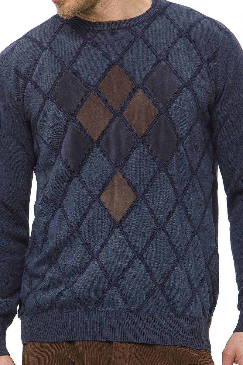 Green Coast Maglia Blu Girocollo Green Coast Lana Merinos Zegna Baruffa