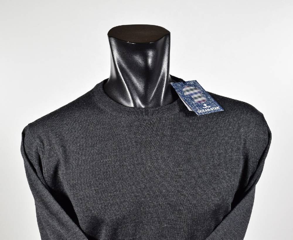 Ocean Star Maglia Giro Collo Con Toppe Ocean Star Pettinato Di Lana Regular Fit