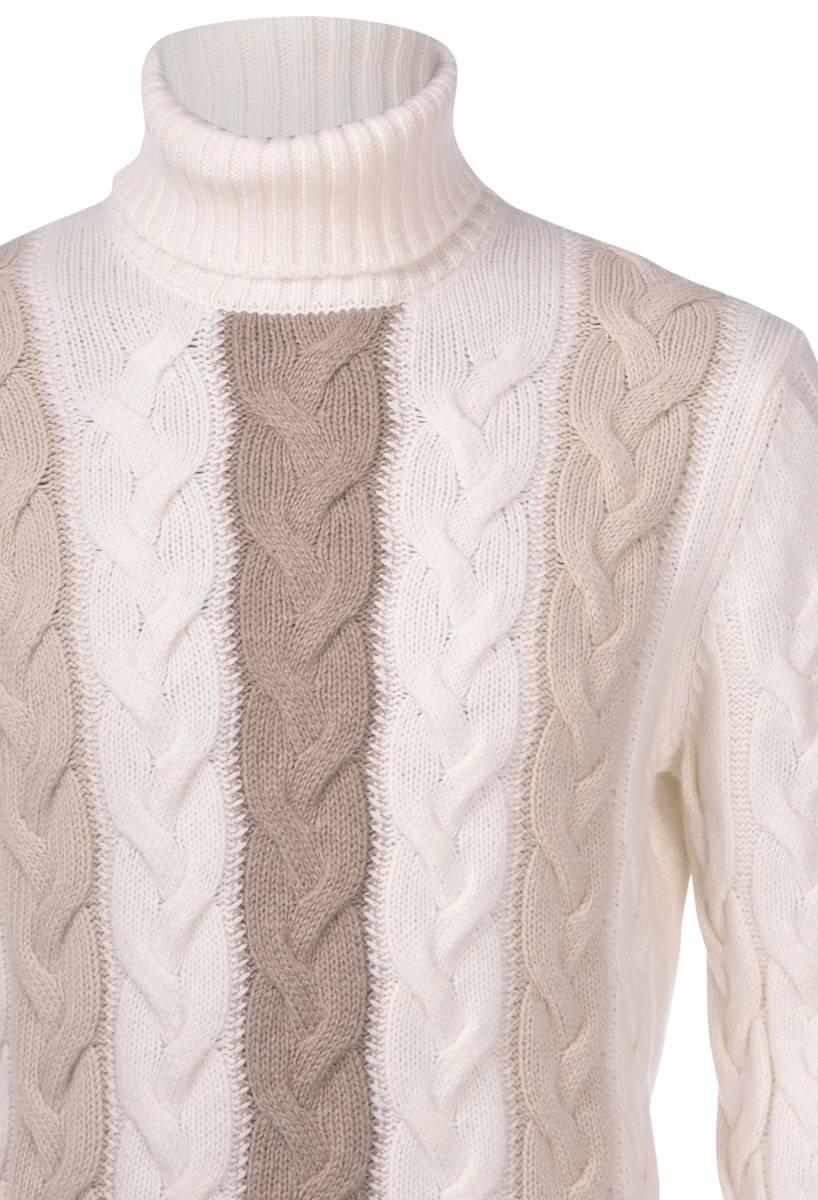 Gran Sasso Maglione A Dolcevita Gran Sasso Beige In Pura Lana Air Wool