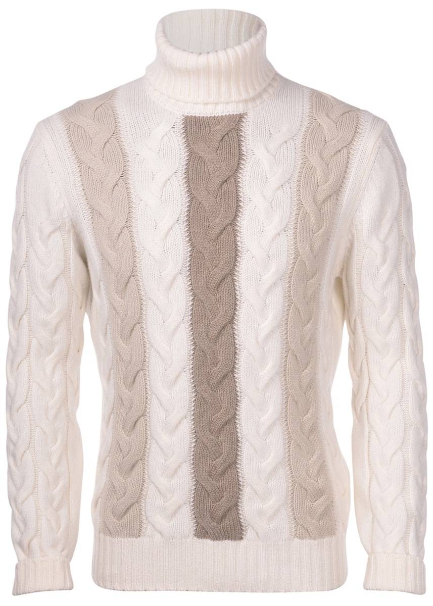 Gran Sasso Maglione a dolcevita gran sasso beige in pura lana air wool