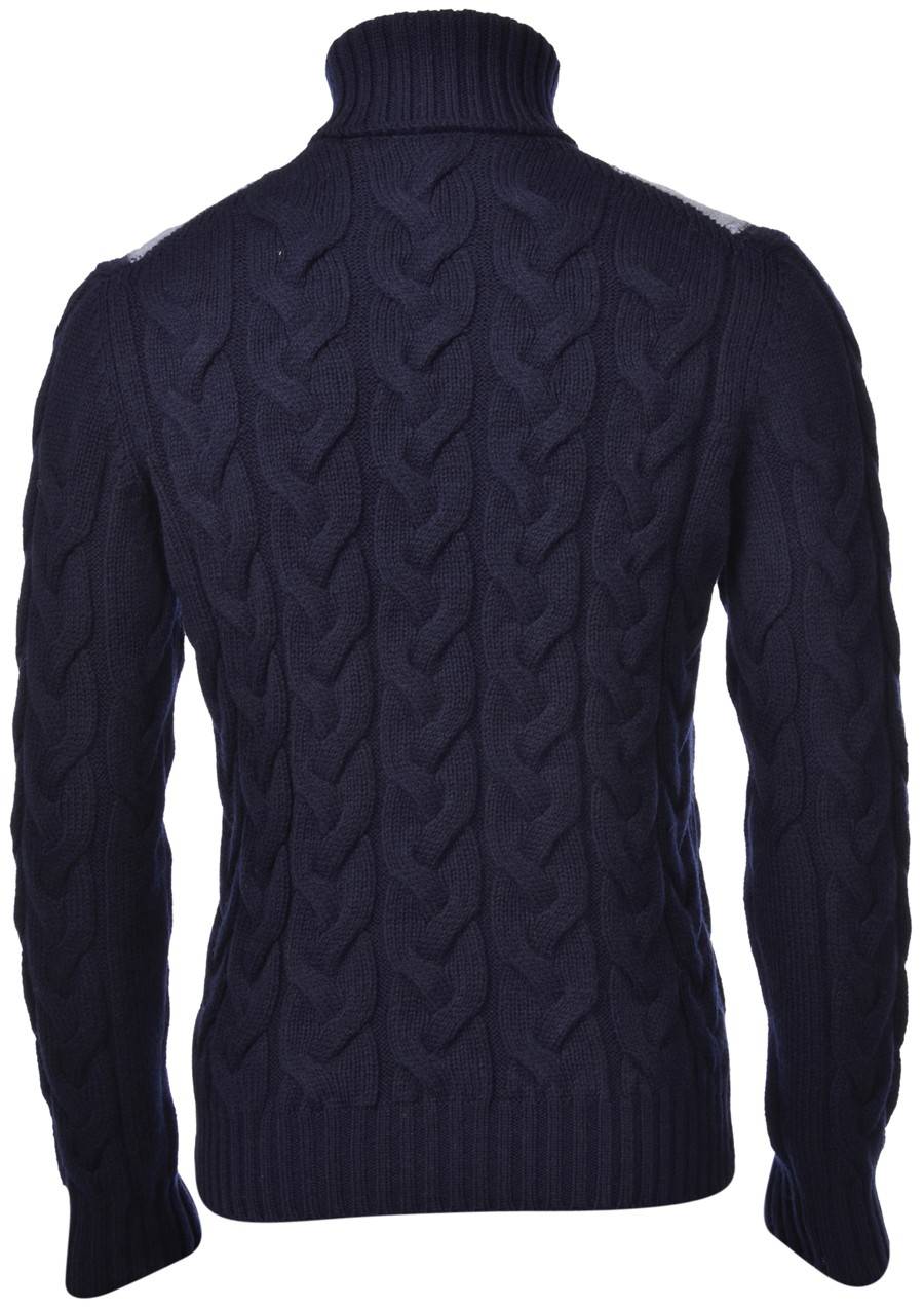 Gran Sasso Maglione A Dolcevita Gran Sasso Blu In Pura Lana Air Wool