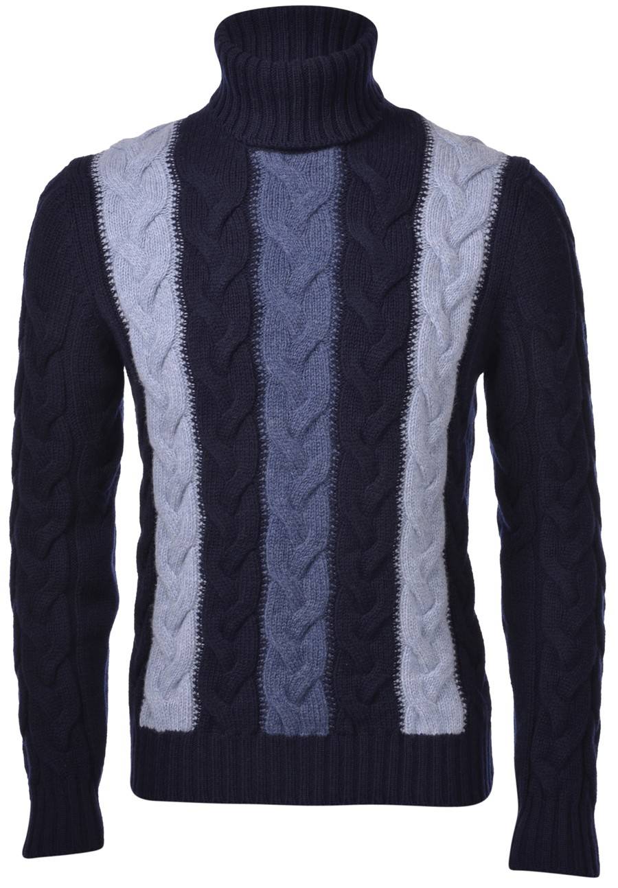 Gran Sasso Maglione a dolcevita gran sasso blu in pura lana air wool