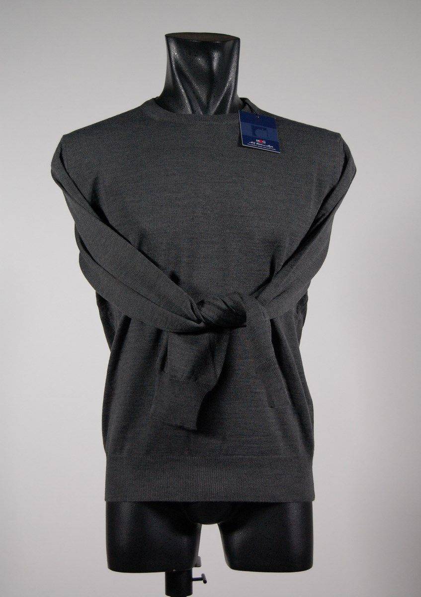 MG Maglione a giro collo in misto lana pettinata mg in quattro colori