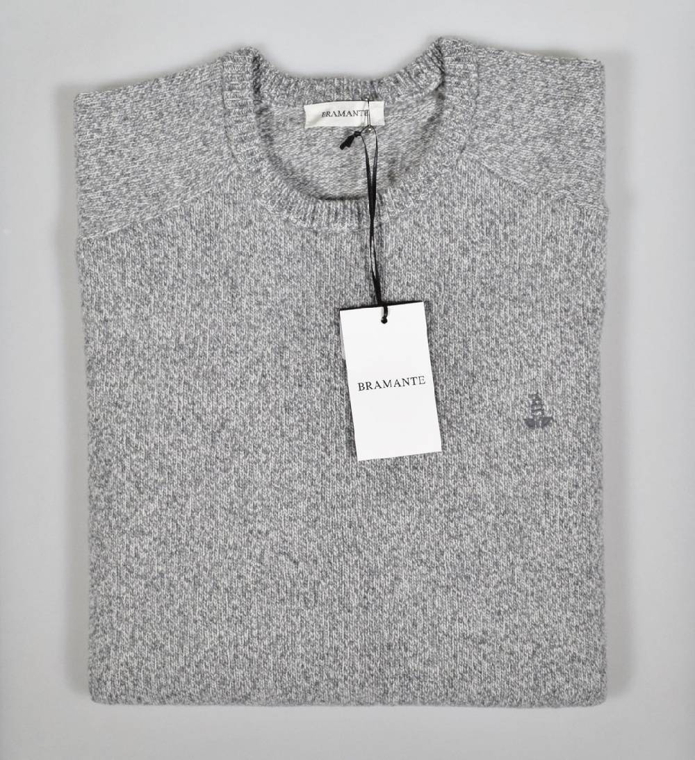 Bramante Maglione Bramante Giro Collo Regular Fit Misto Lana Mouliné