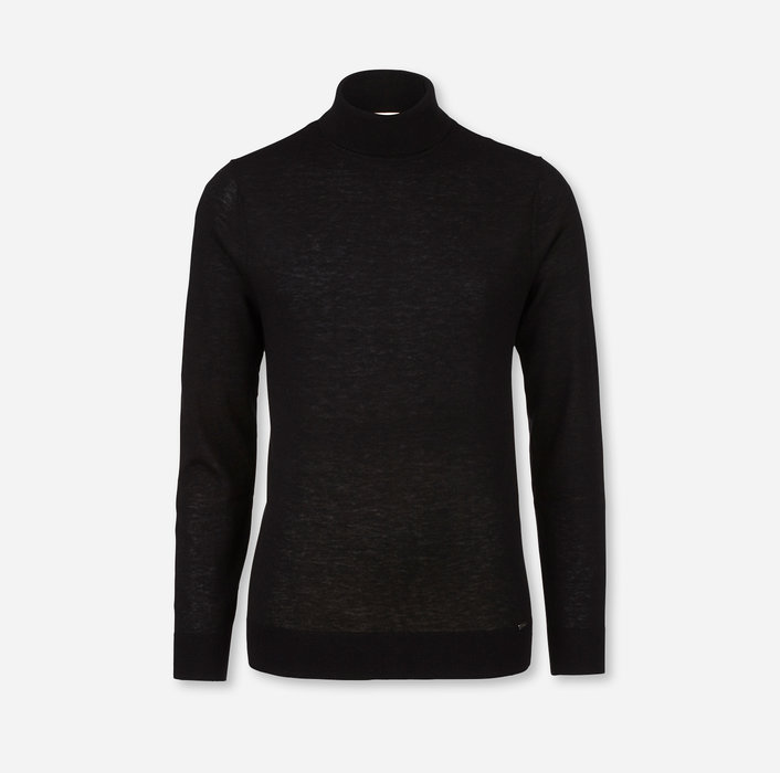 Olymp Maglione Dolcevita Body Fit Olymp In Lana E Seta Pettinata