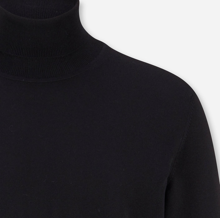 Olymp Maglione Dolcevita Nero Olymp In Lana Merino Extra Fine