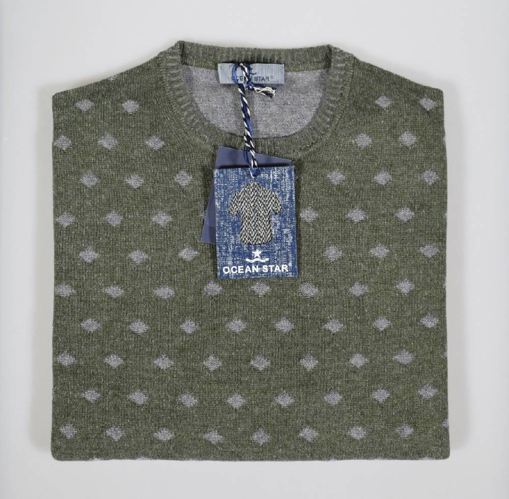 Ocean Star Maglione Giro Collo Ocen Star Slim Fit Con Toppe A Fantasia In Tre Colori