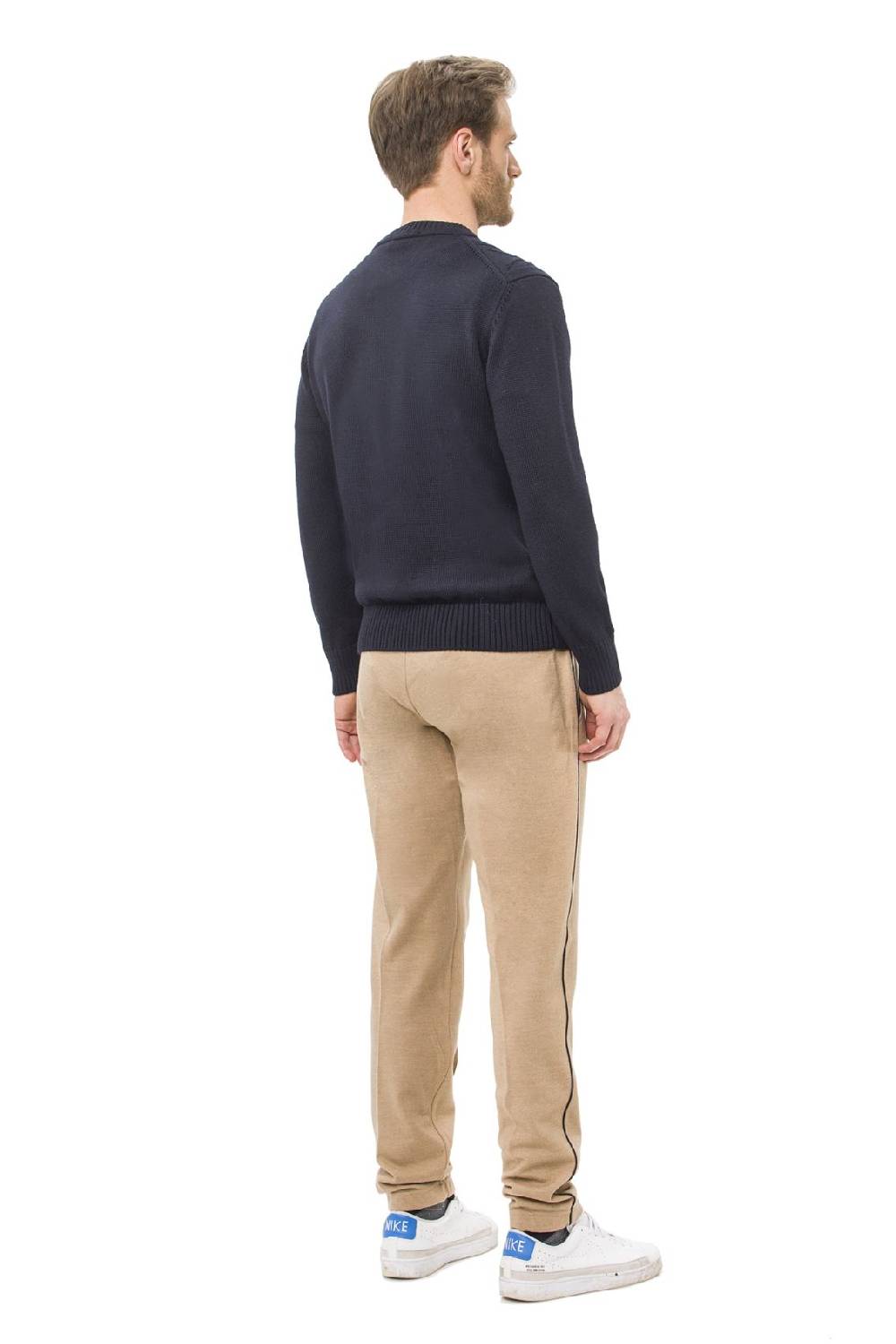 Green Coast Maglione Girocollo Blu A Trecce Green Coast Modern Fit