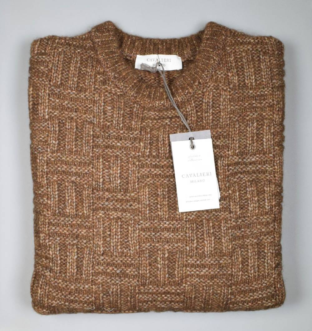 Cavalieri Milano Maglione Girocollo Cavalieri Lana Alpaca A Coste Trasversali