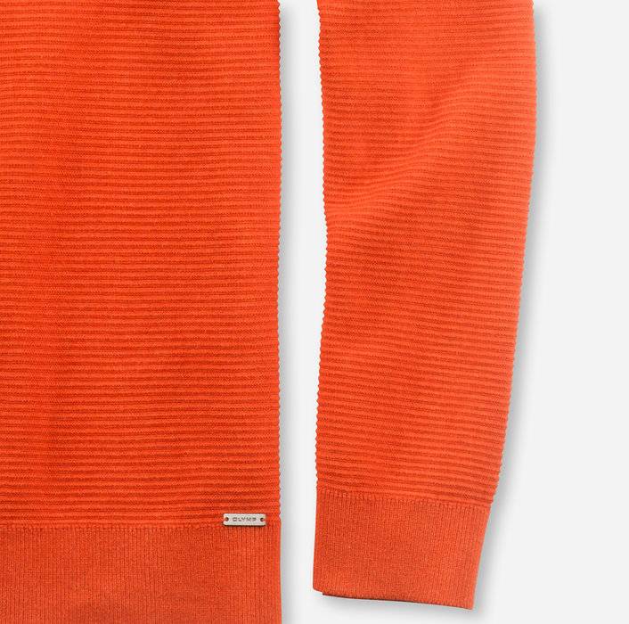 Olymp Maglione Girocollo Olymp Arancio In Cotone Bio Modern Fit