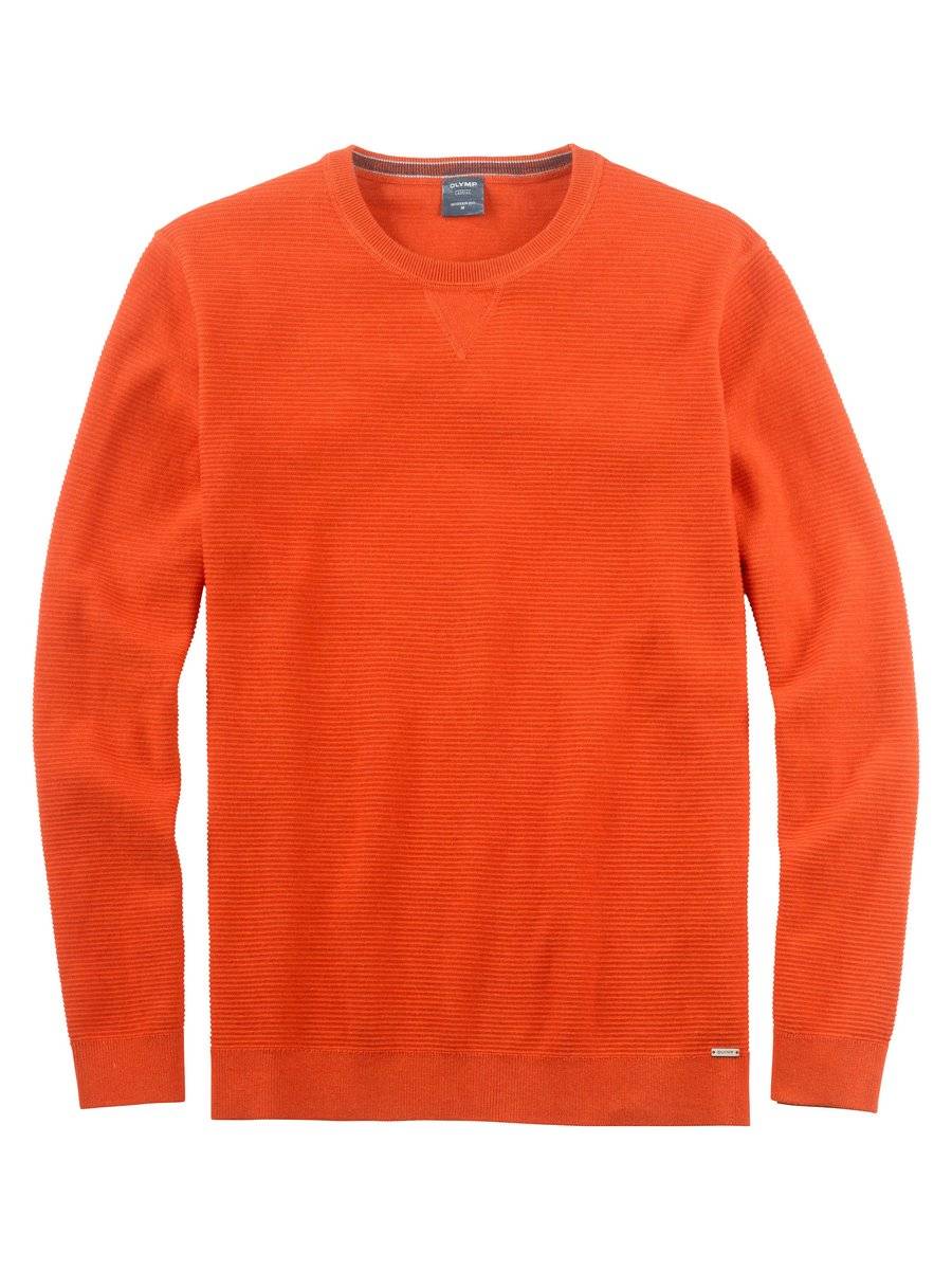 Olymp Maglione girocollo olymp arancio in cotone bio modern fit