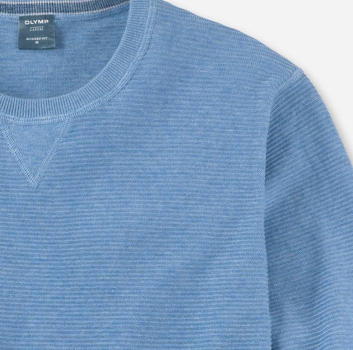 Olymp Maglione Girocollo Olymp Celeste In Cotone Bio Modern Fit