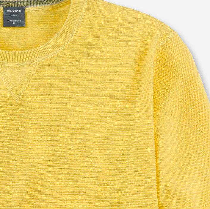 Olymp Maglione Girocollo Olymp Giallo In Cotone Bio Modern Fit