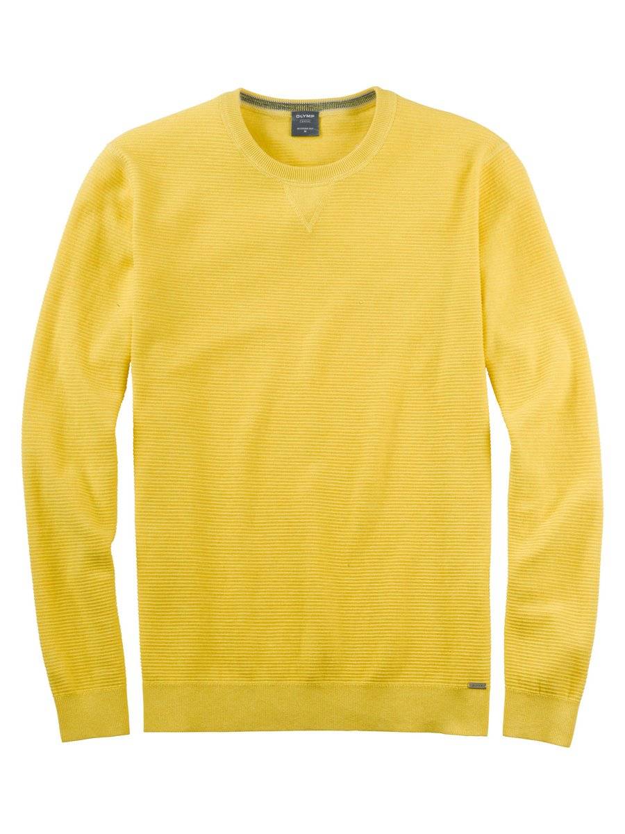 Olymp Maglione girocollo olymp giallo in cotone bio modern fit