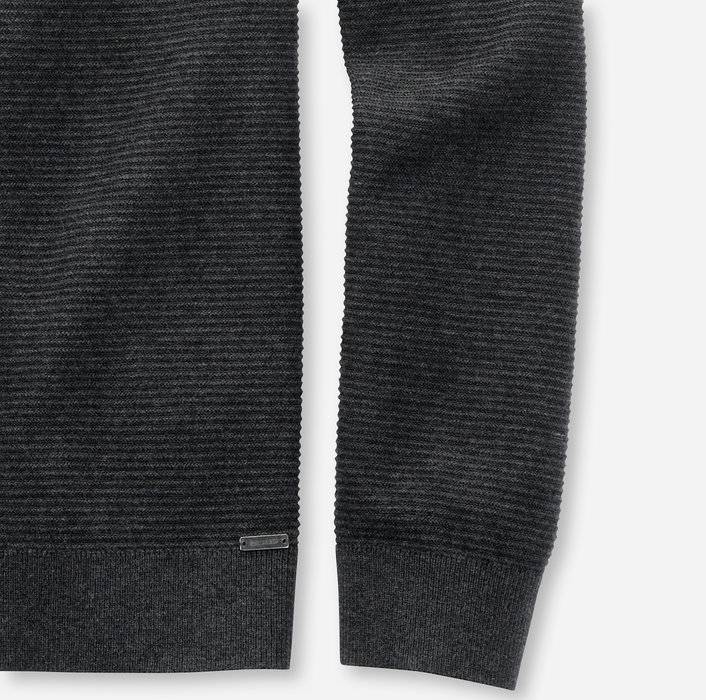 Olymp Maglione Girocollo Olymp Grigio Antracite In Cotone Bio Modern Fit