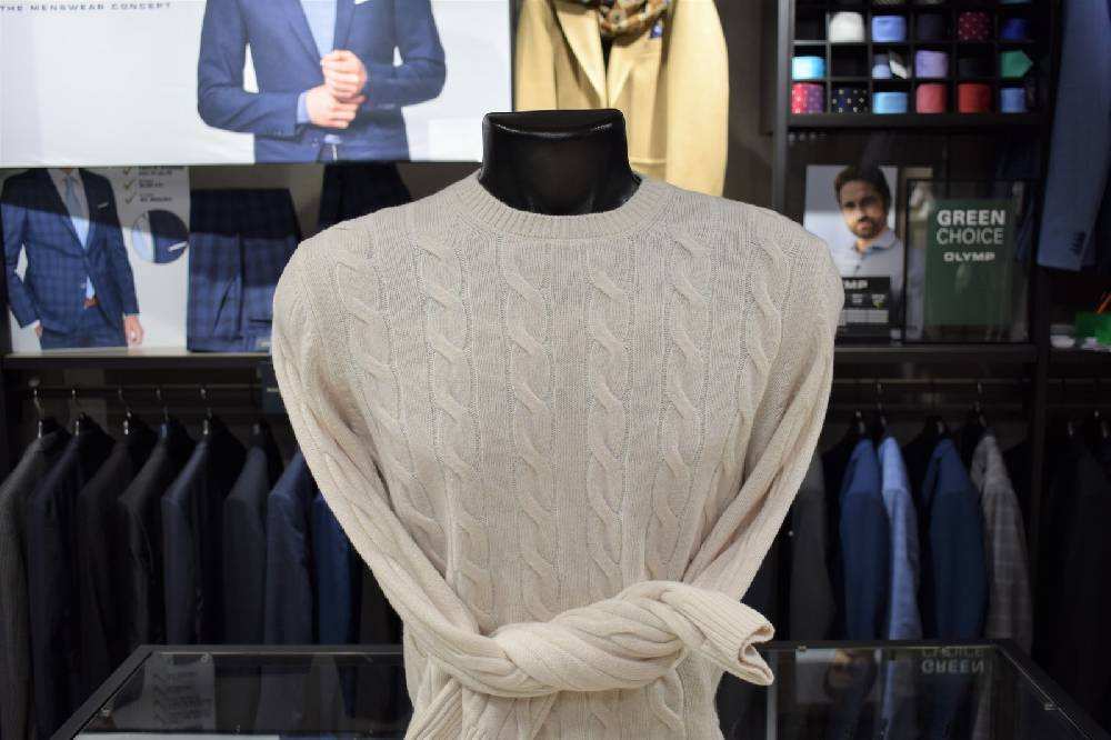 Gran Sasso Maglione Gran Sasso Panna A Trecce Misto Cashmere