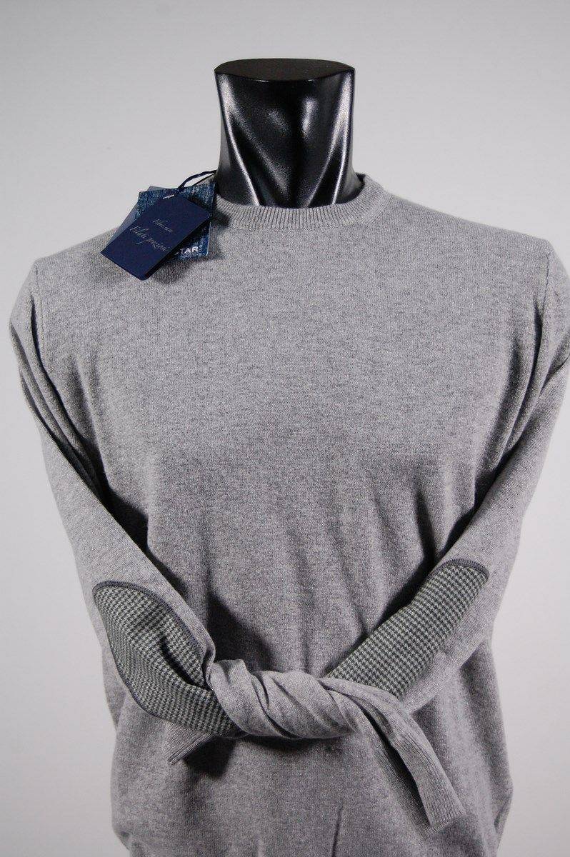 Ocean Star Maglione Ocean Star Giro Collo Con Toppe In Misto Cashmere