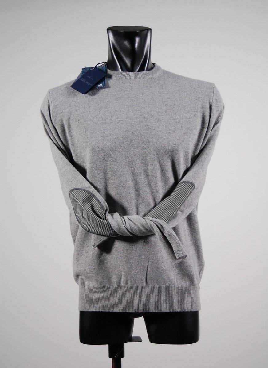 Ocean Star Maglione ocean star giro collo con toppe in misto cashmere