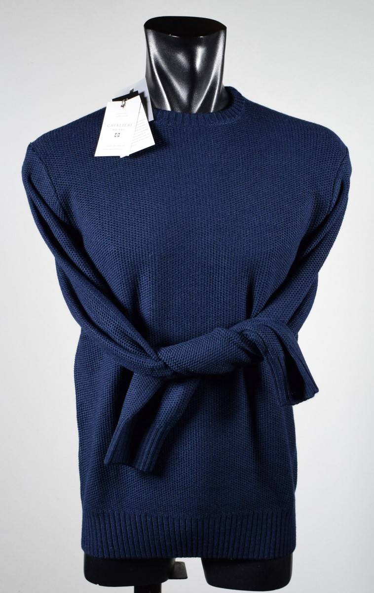 Cavalieri Milano Maglione Paricollo Blu Cavalieri Milano Modern Fit