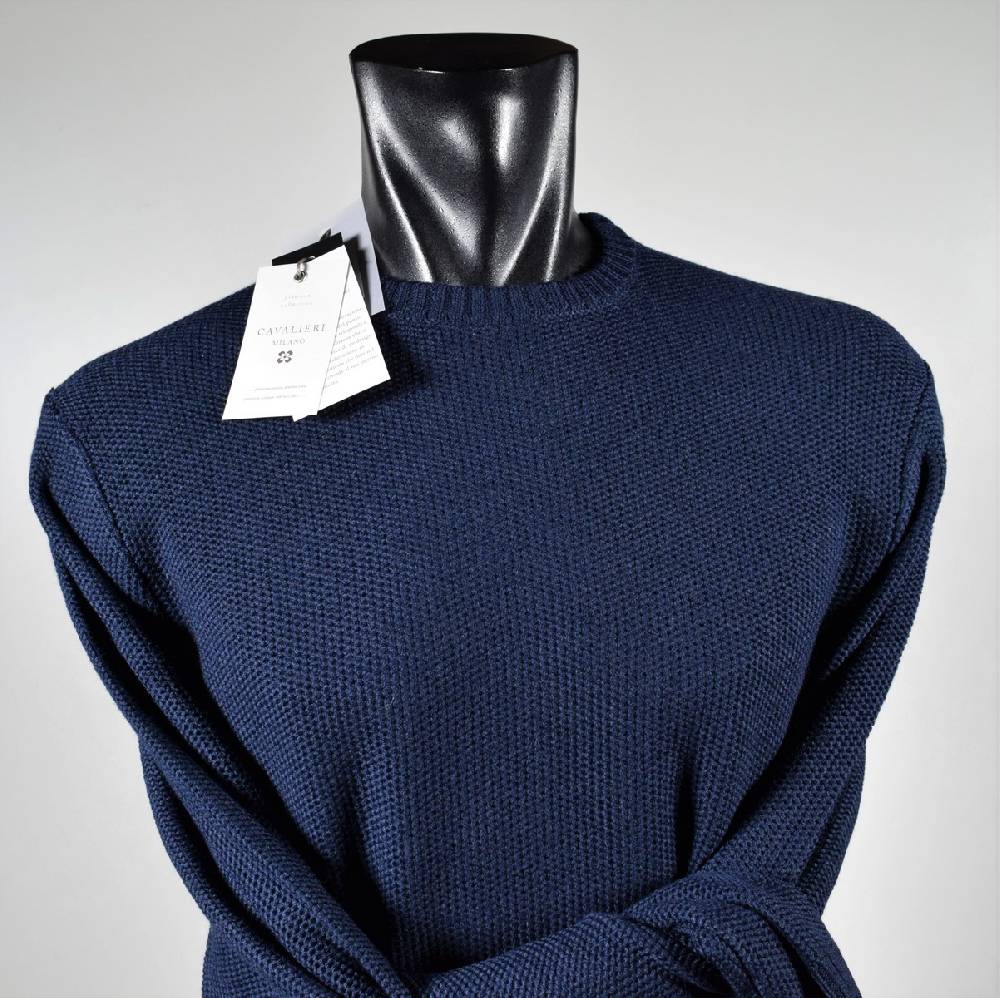 Cavalieri Milano Maglione Paricollo Blu Cavalieri Milano Modern Fit