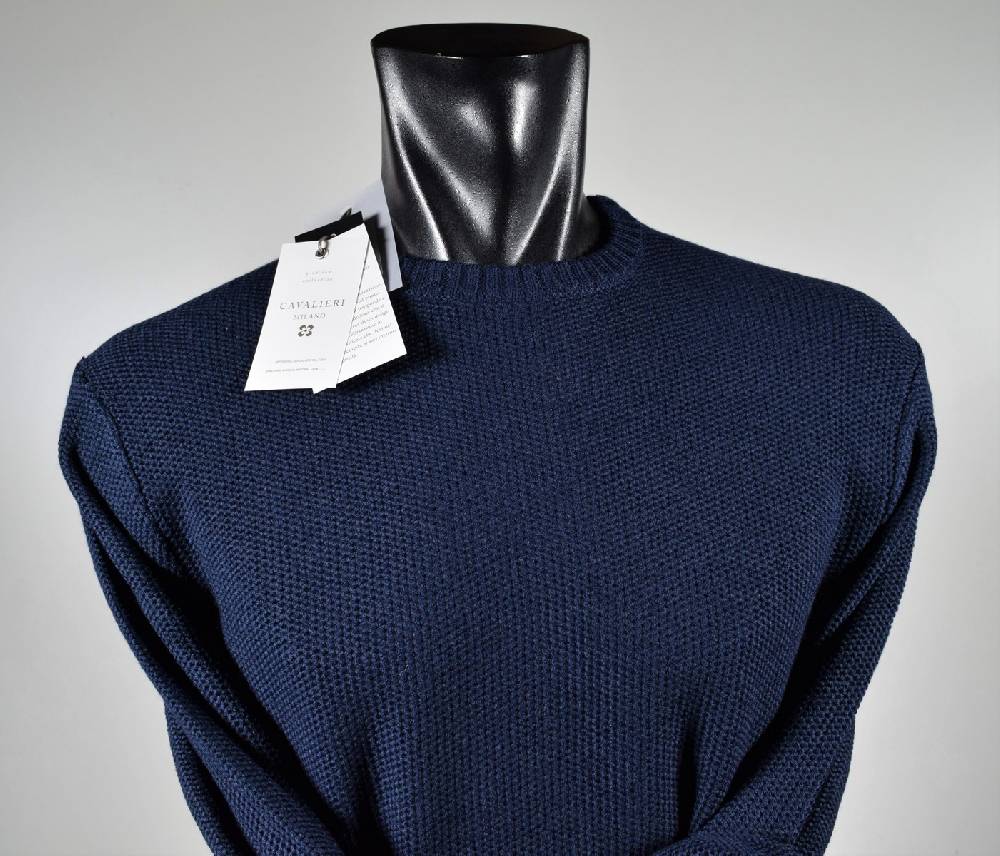 Cavalieri Milano Maglione Paricollo Blu Cavalieri Milano Modern Fit