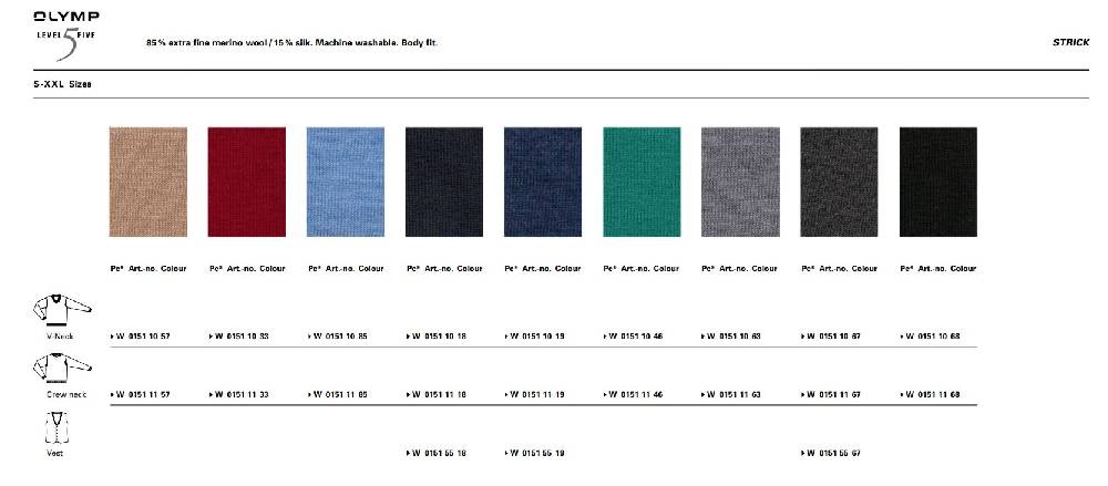 Olymp Maglione Pullover Scollo A V Olymp In Lana Merino Extra Fine E Seta