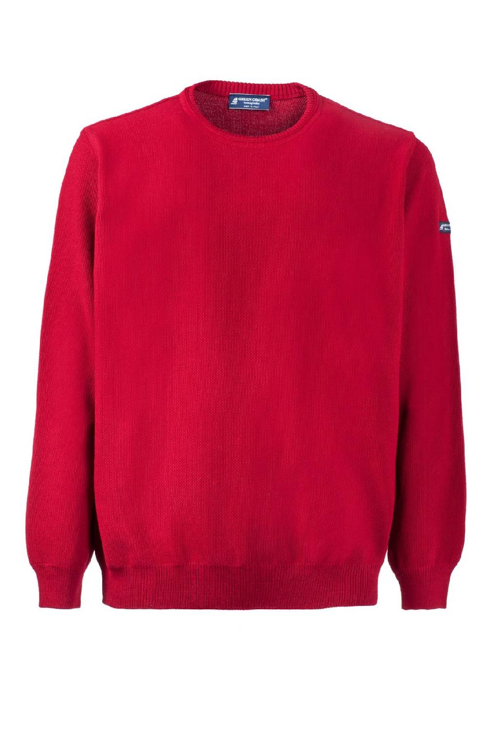 Green Coast Maglione regular fit a giro collo bordo' green coast made in italy