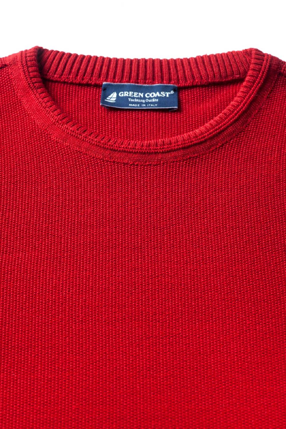 Green Coast Maglione Regular Fit A Giro Collo Rosso Green Coast Made In Italy