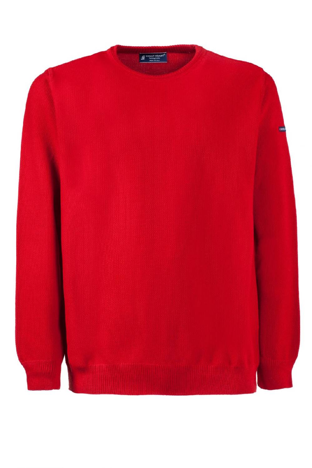Green Coast Maglione regular fit a giro collo rosso green coast made in italy