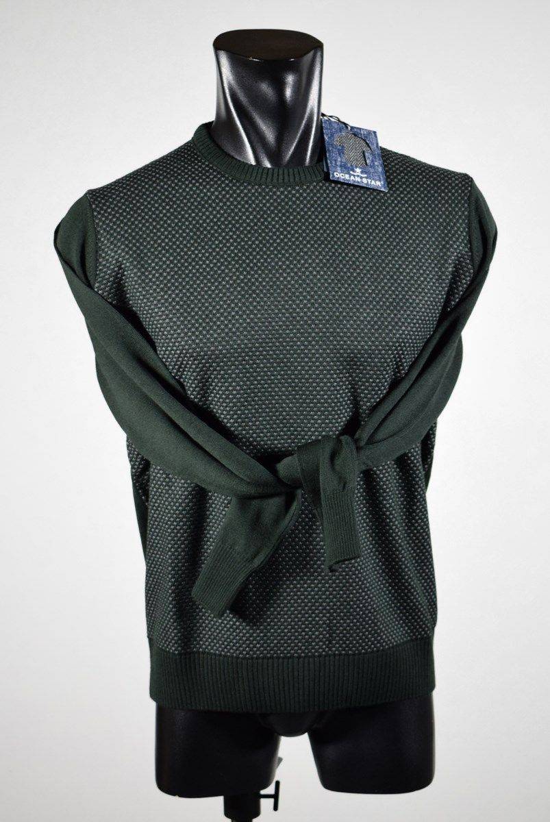 Ocean Star Maglione slim fit giro collo micro fantasia ocean star made in italy