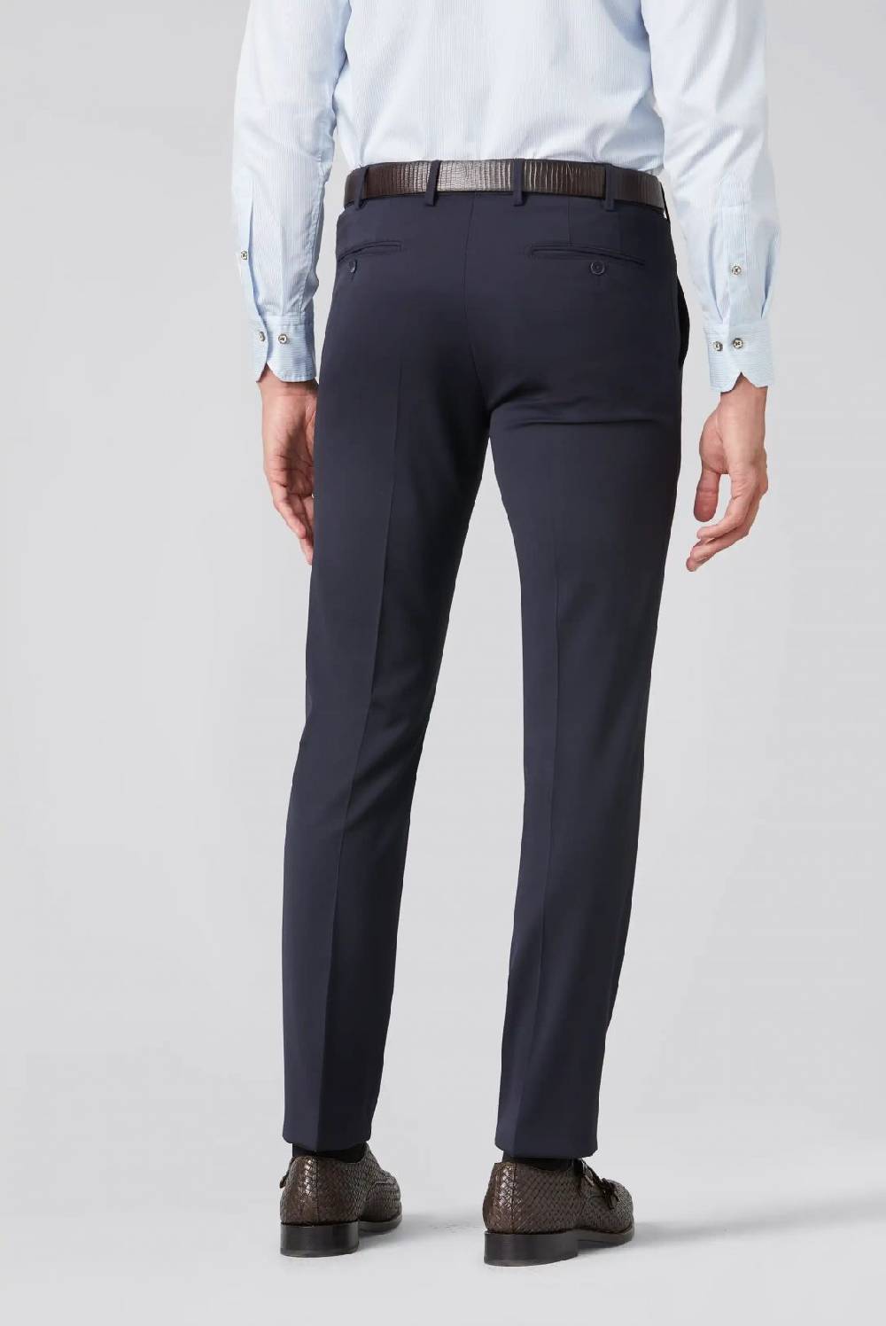 Meyer Pantalone Blu Meyer Travel Twill Modern Fit