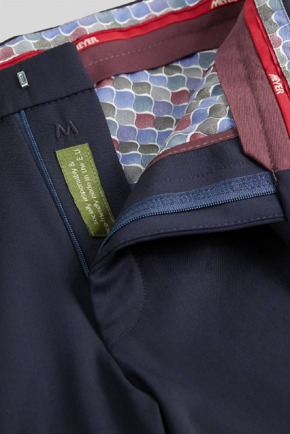 Meyer Pantalone Blu Meyer Travel Twill Modern Fit