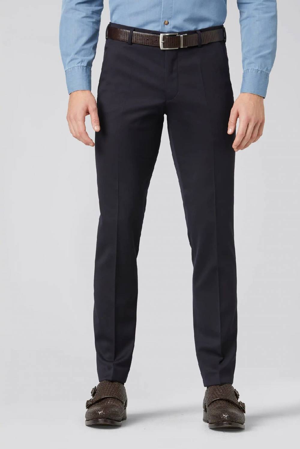 Meyer Pantalone meyer blu in twill teflon stretch