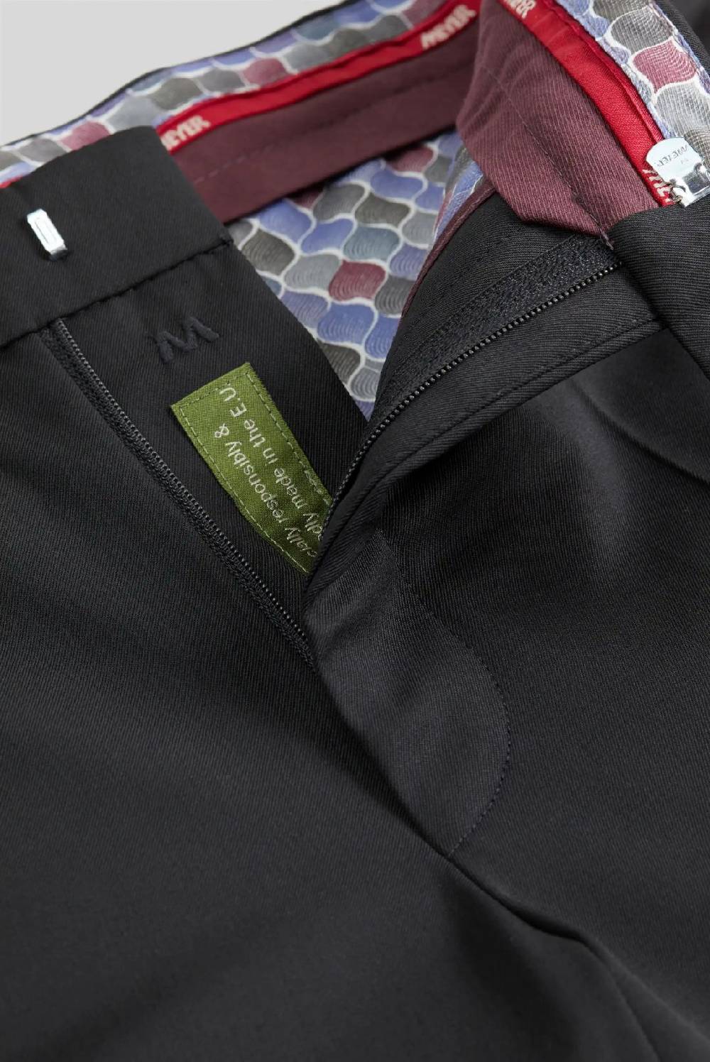 Meyer Pantalone Nero Meyer Travel Twill Modern Fit