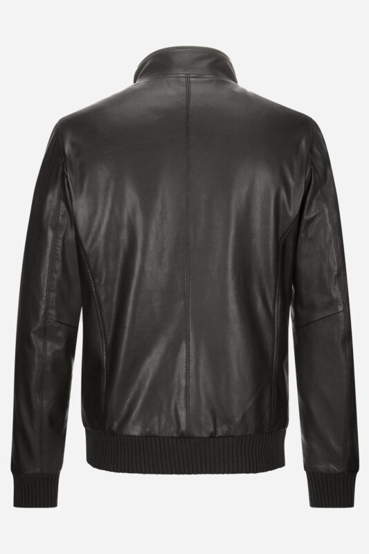 Milestone Bomber Giubbino Nero In Pelle Milestone
