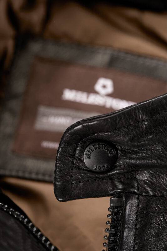 Milestone Bomber Giubbino Nero In Pelle Milestone