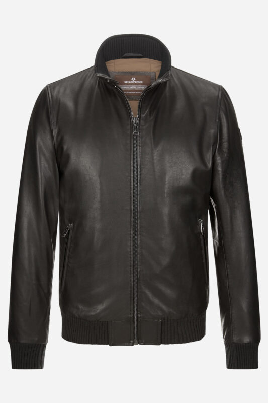 Milestone Bomber giubbino nero in pelle milestone