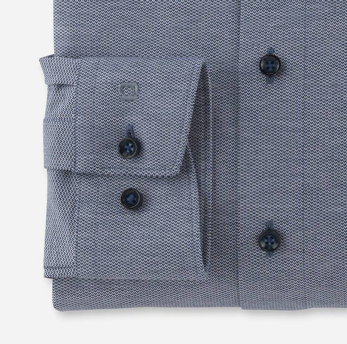 Olymp Camicia Azzurra Olymp In Jersey Modern Fit