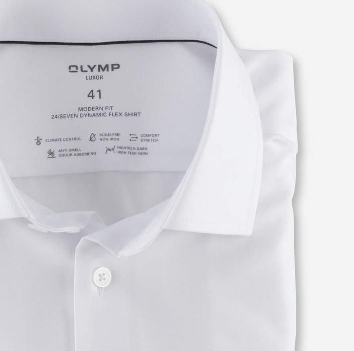 Olymp Camicia Bianca Olymp Dynamic Flex Modern Fit