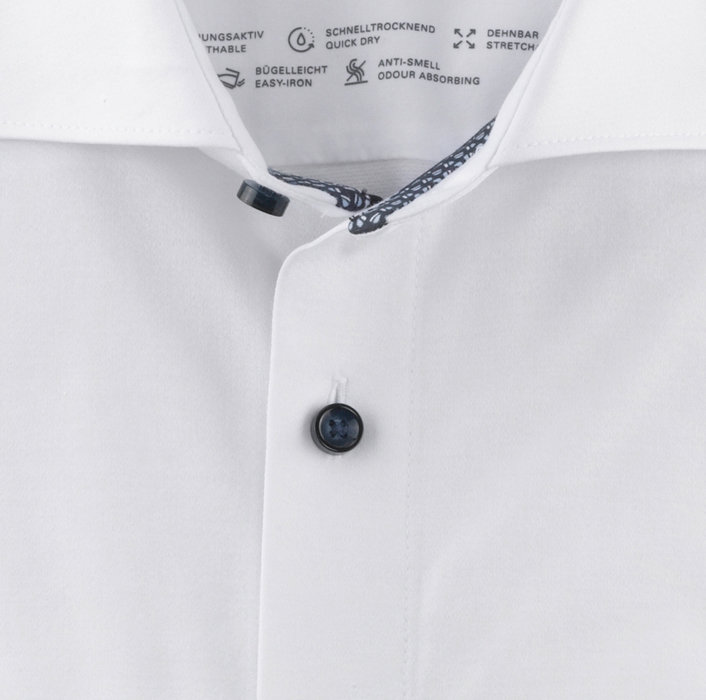 Olymp Camicia Bianca Olymp In Jersey Modern Fit