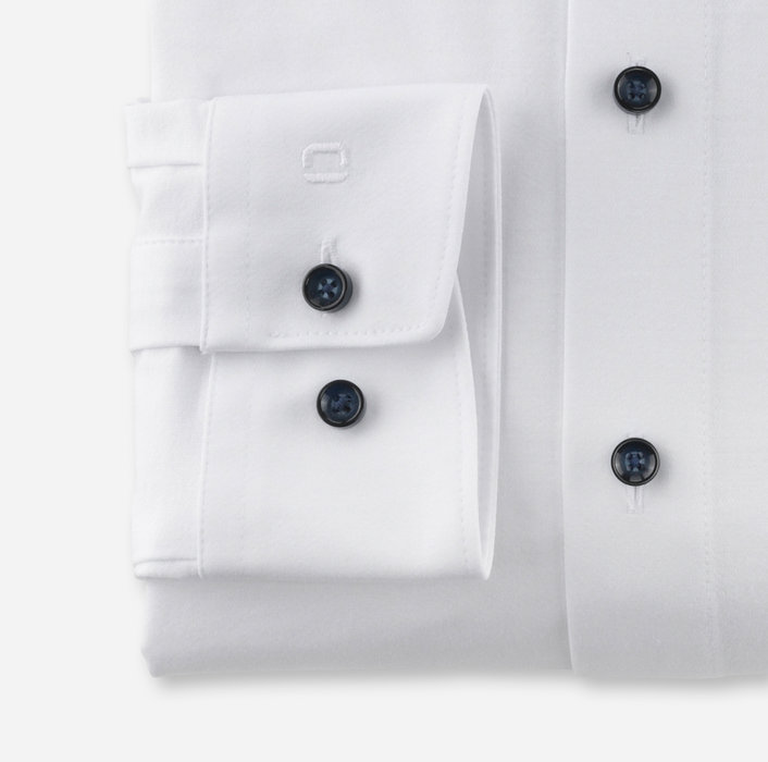 Olymp Camicia Bianca Olymp In Jersey Modern Fit