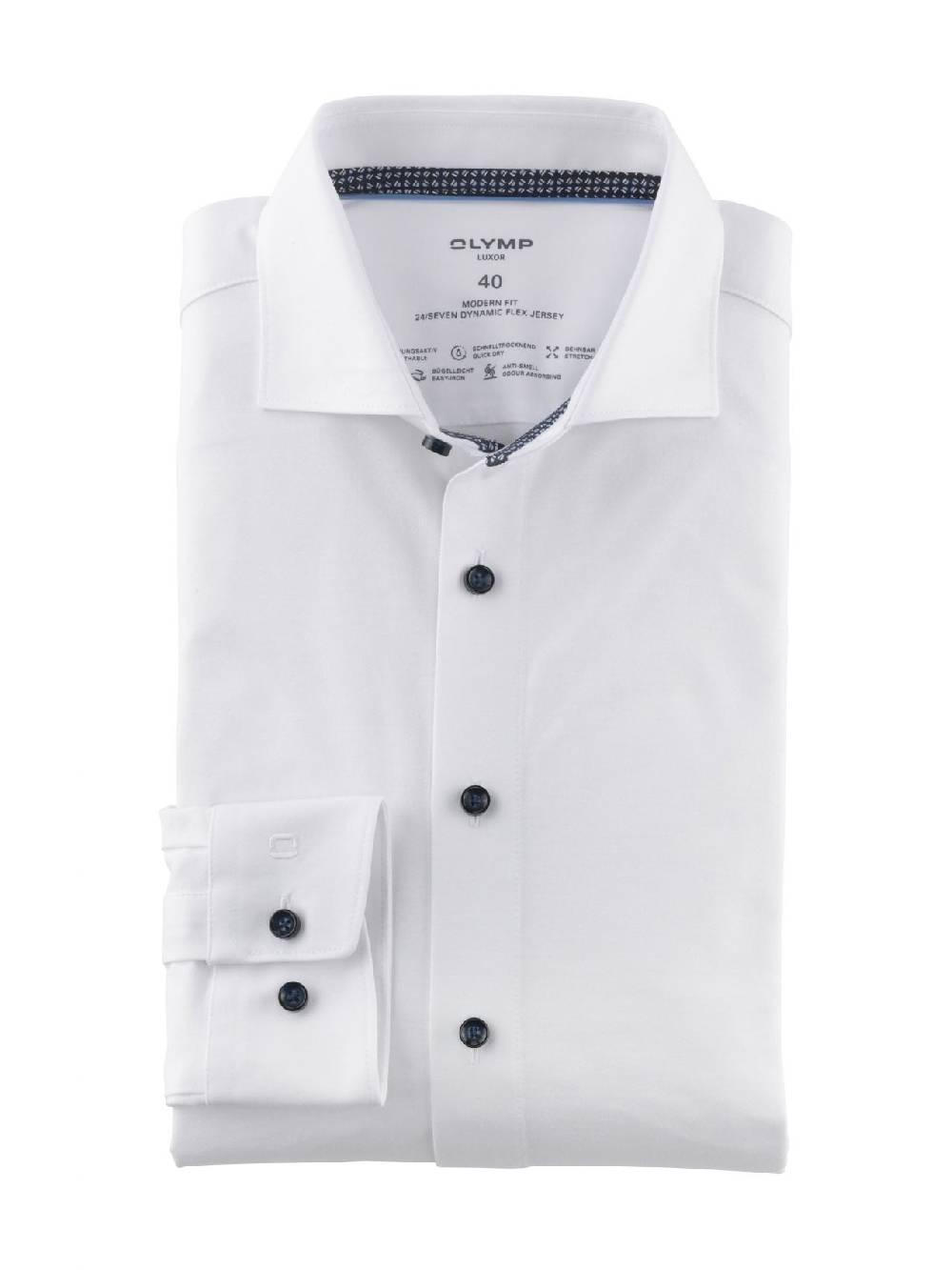 Olymp Camicia bianca olymp in jersey modern fit